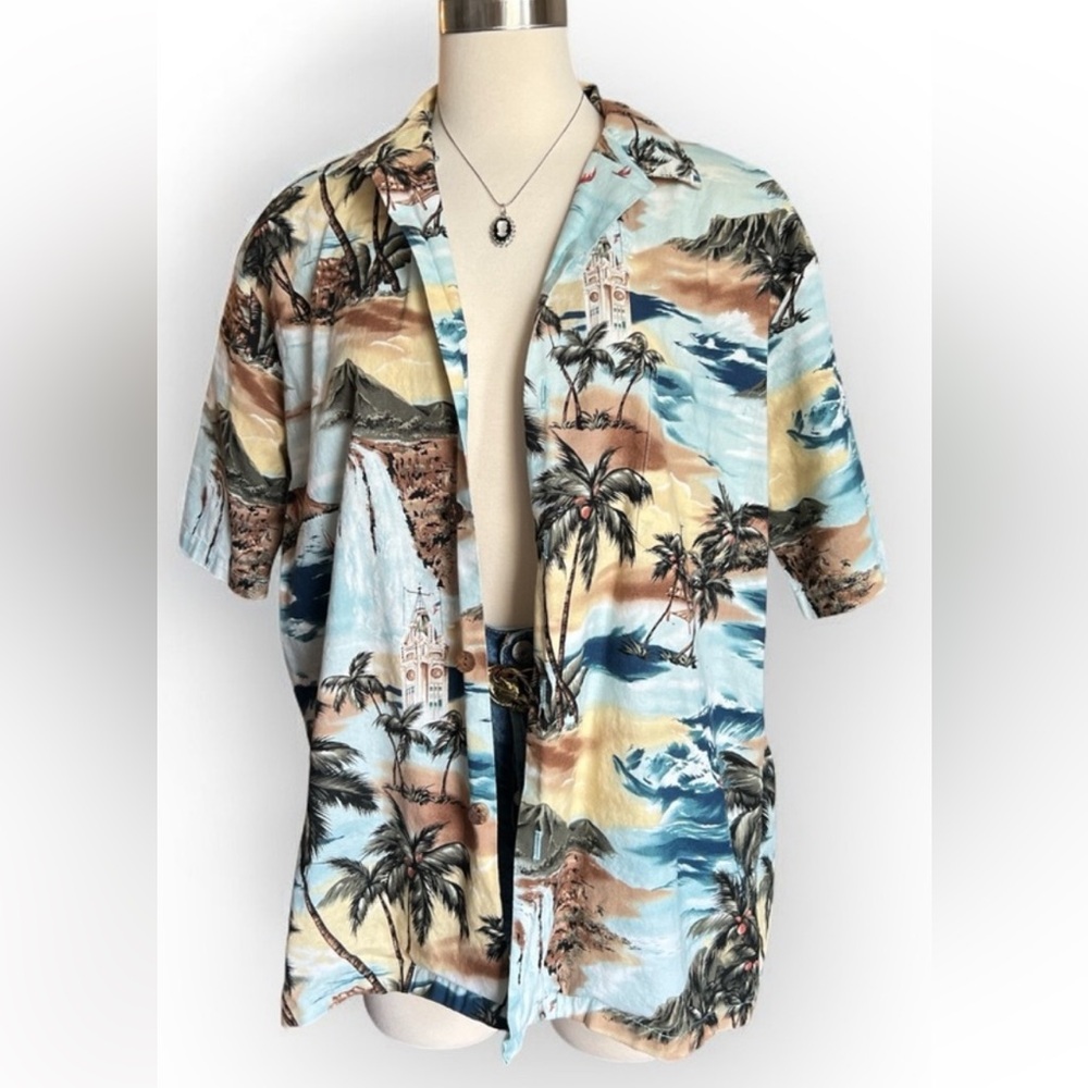 Vintage Tropical Print Shirt 100% cotton